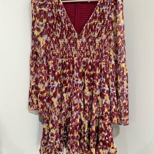 Likely Burgundy Floral Dress
